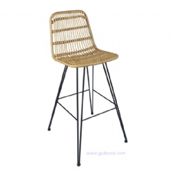 Steel rattan chair bar stool